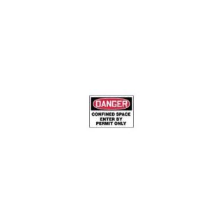 Accuform Manufacturing Inc X 10'' Red, Black And White Aluminum Value Permit Sign Danger Confined Space Enter By Permit Only