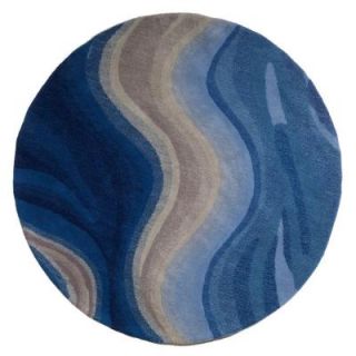 Home Decorators Collection Rush Blue 5 ft. 9 in. Round Area Rug 3248440310