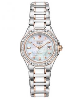 Citizen Womens Eco Drive Signature Diamond (3/8 ct. t.w.) Ceramic Two