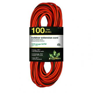GoGreen Power Inc 14/3 100ft Heavy Duty Exension Cord   Lighted End
