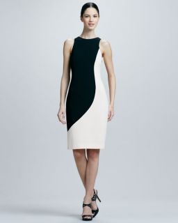 Rachel Roy Crepe Two Tone Sculpted Dress