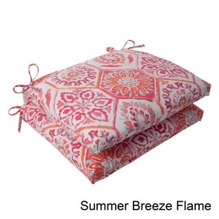Pillow Perfect Summer Breeze Outdoor Squared Seat Cushions (Set of 2