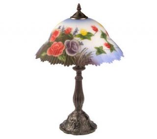 Victorian style Handpainted Glass Table Lamp —