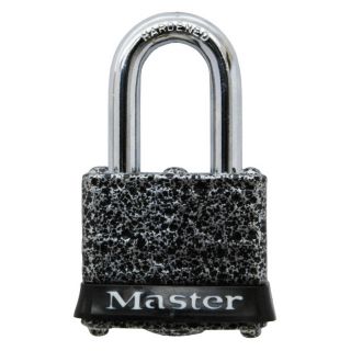 Master Lock 1.38 in Black/Chrome Steel Shackle Keyed Padlock