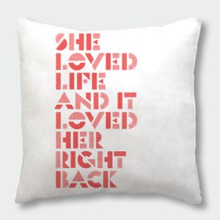 She Loved Life Throw Pillow by Americanflat