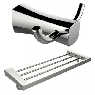 Wall Mounted Double Robe Hook and Multi Rod Towel Rack by American