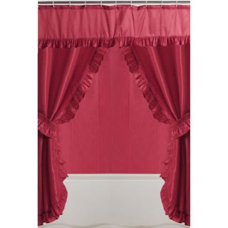 Mainstays Double Swag Shower Curtain, Red