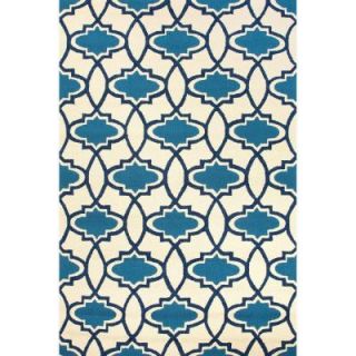 Home Decorators Collection Hand Made True Blue 7 ft. 6 in. x 9 ft. 6 in. Moroccan Area Rug RUG116392   Mobile
