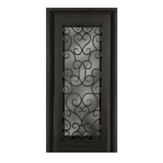 Escon 1 Panel Insulating Core Full Lite Left Hand Inswing Bronze Iron Painted Prehung Entry Door (Common 39 in x 81 in; Actual 39 in x 81 in)