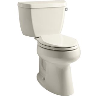 KOHLER Highline Almond 1.28 GPF (4.85 LPF) 12 in Rough In WaterSense Elongated 2 Piece Comfort Height Toilet