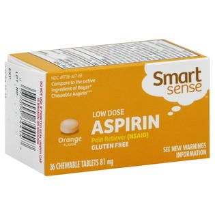 Smart Sense  Aspirin, Low Dose, 81 mg, Orange Flavor Chewable Tablets