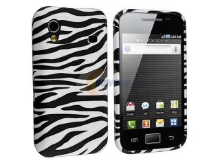 Insten Black White TPU Gel Case Cover + 3 Clear LCD Protector For Samsung Galaxy Ace S5830