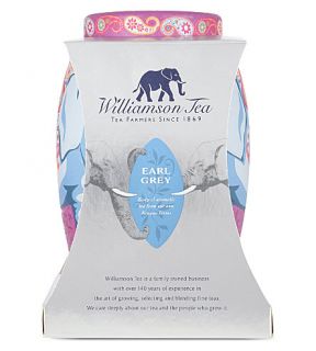 WILLIAMSON TEA   Limited edition Earl Grey elephant tea bag caddy 100g