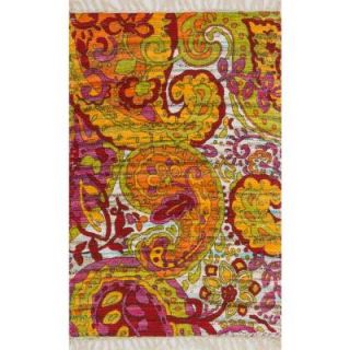 Loloi Rugs Aria Lifestyle Collection Green/Multi 1 ft. 9 in. x 5 ft. Area Rug ARIAHAR05GRML1950