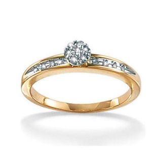 Palm Beach Jewelry 10k Yellow Gold Round Cut Diamond Ring