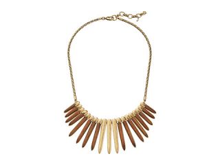 Lucky Brand Wood And Gold Statement Necklace