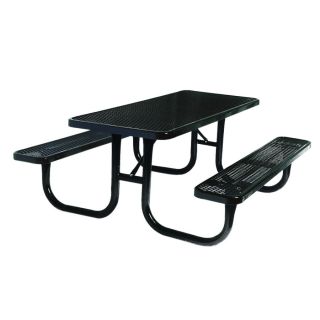 Ultra Play 96 in Black Steel Rectangle Picnic Table