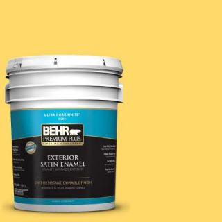 BEHR Premium Plus 5 gal. #360B 5 Citrus Satin Enamel Exterior Paint 934005