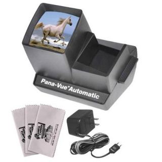 Pana Vue Automatic Lighted 2x2 Slide Viewer for 35mm with AC Adapter + (3) Microfiber Cleaning Cloths