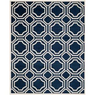 Safavieh Amherst Navy/Ivory 8 ft. x 10 ft. Indoor/Outdoor Area Rug AMT411P 8