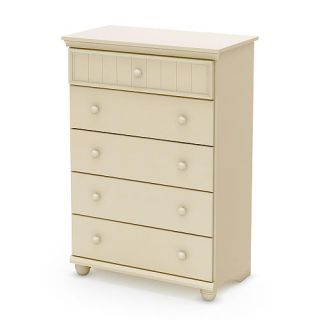 South Shore Hopedale Collection 5 Drawer Chest   Ivory    South Shore Furniture