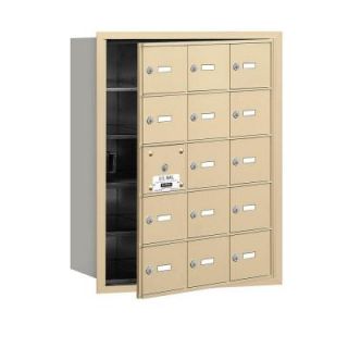 Salsbury Industries 3600 Series Sandstone Private Front Loading 4B Plus Horizontal Mailbox with 15A Doors (14 Usable) 3615SFP
