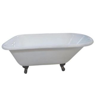 Aqua Eden 5 ft. Cast Iron Oil Rubbed Bronze Claw Foot Roll Top Tub with 3 3/8 in. Centers in White HVCT3D603019NT5