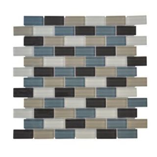 Jeffrey Court Shoreline Brick 12 in. x 12 in. x 8 mm Glass Mosaic Wall Tile 99186