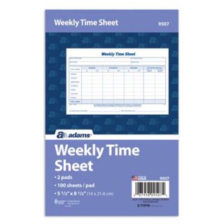 Part Weekly Time Sheet by Adams Business Forms