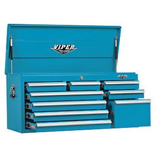 Viper Tool Storage 41 9 Drawer 18G Steel Top Chest, Teal   Tools