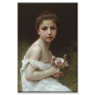 Buyenlarge Little Girl with a Bouquet Painting Print on Wrapped Canvas
