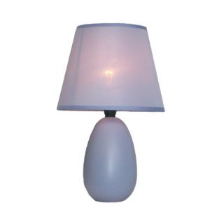 Simple Designs 9.45 in Purple Indoor Table Lamp with Fabric Shade