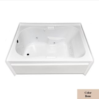 Laurel Mountain Hourglass I Plus 59.5 in L x 41.75 in W x 21.5 in H 1 Person Bone Acrylic Hourglass In Rectangle Whirlpool Tub and Air Bath
