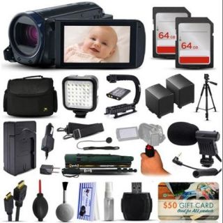 Canon VIXIA HF R600 HFR600 HD Camcorder Video Camera + 128GB Boardcasting Filmmaker's Package with LED Night Light + Tripod + Monopod + Action Stabilizer + Handgrip + Microphone + More
