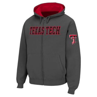 Mens Texas Tech Red Raiders College Full Zip Hoodie   ZIPC4TXT CHR