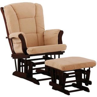 Storkcraft Tuscany Glider and Ottoman, Cherry and Beige