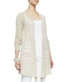 Eileen Fisher Boucle Stripe Cardigan, Natural