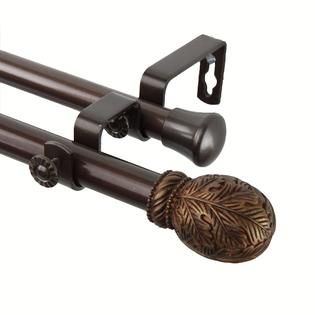 Rod Desyne Forest Double Curtain Rod 120 170 inch   Cocoa   Home