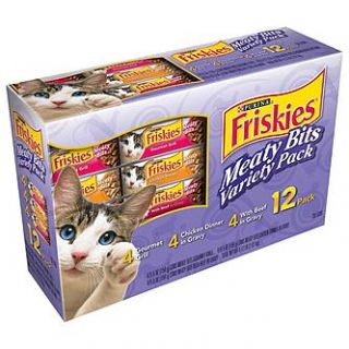 Friskies Meaty Bits Variety Pack 12 count 5.5oz cans Wet Cat Food