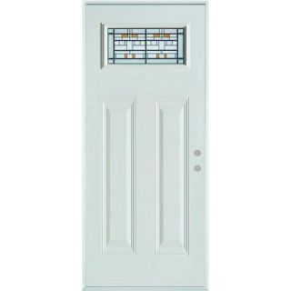 Stanley Doors 36 in. x 80 in. Architectural Rectangular Lite 2 Panel Prefinished White Steel Prehung Front Door 1500A A 36 L