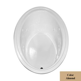 Laurel Mountain Kirby 60 in L x 41 in W x 19 in H 1 Person Almond Acrylic Oval Whirlpool Tub and Air Bath