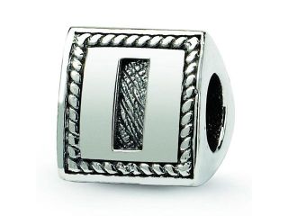 Sterling Silver Reflections Letter I Triangle Block Bead