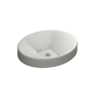 KOHLER Inscribe Drop In Cast Iron Bathroom Sink in Sea Salt K 2390 FF