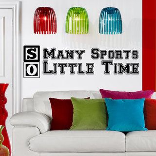 Quote So Many Sports So Little Time Sport Kids Vinyl Sticker Wall Art