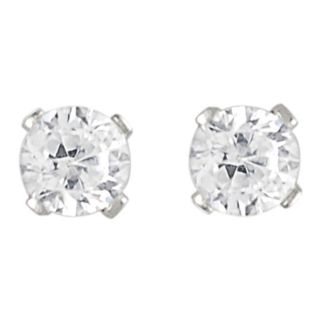 Journee Collection Sterling Silver Round CZ Stud Earrings