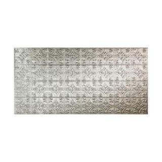 Fasade 96 in. x 48 in. Traditional 2 Decorative Wall Panel in Crosshatch Silver S51 21