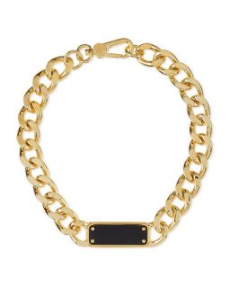 MARC by Marc Jacobs ID Plaque Chain Necklace, Black