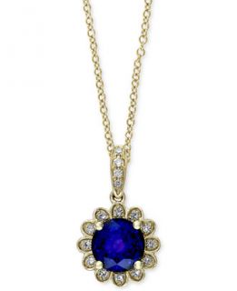 Royal Bleu by EFFY Sapphire (1 ct. t.w.) and Diamond Accent Floral