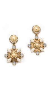 Tory Burch Selma Maltese Cross Drop Earrings