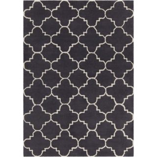 Chandra Rugs Davin Patterned Contemporary Wool Charcoal Area Rug